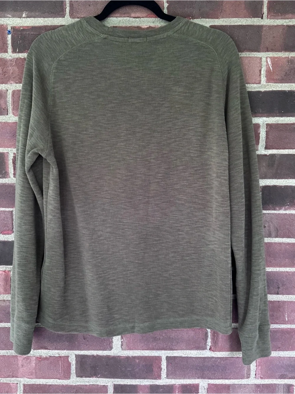 Banana Republic Men’s Small Olive Green Thermal Knit Crewneck Pullover Cotton